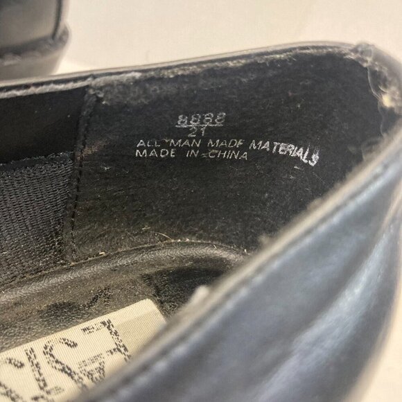 Vintage Chunky Heels Buckle Shoes Loafers Womens 9.5 Goth Punk Grunge Black‎ - Picture 10 of 16